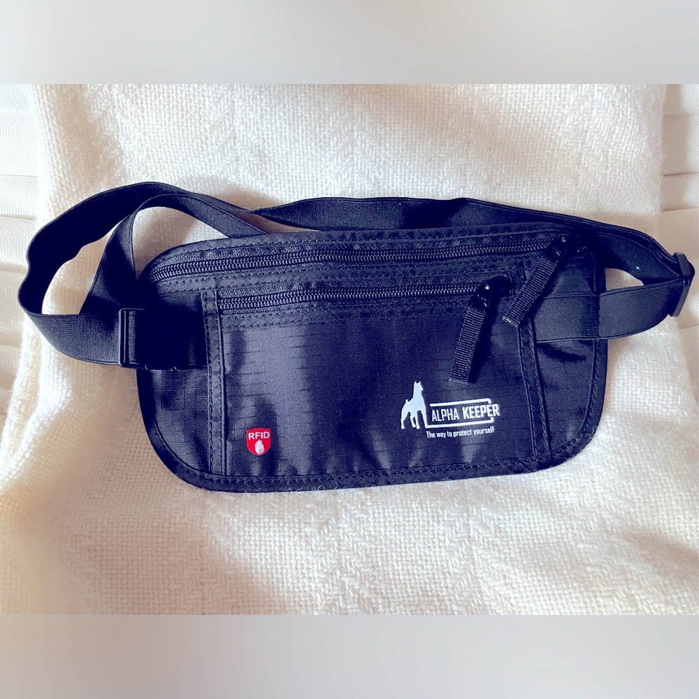 Alpha Keeper RFID Money Travel Belt Passport Holder Fanny Pack